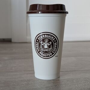 Starbucks Original Logo White and Brown Reusable Coffee Tumbler Grande